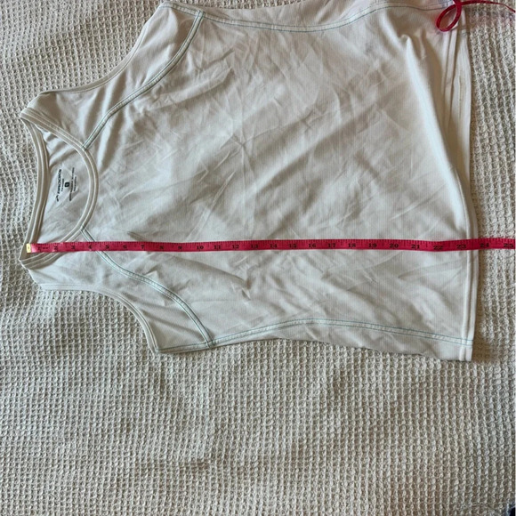 Brooks Equilibrium Technology Women’s size large White and blue running tank top - Picture 5 of 8